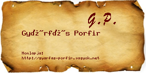 Gyárfás Porfir névjegykártya